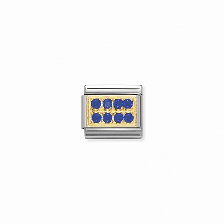 Nomination Gold Blue CZ Pave Composable Charm